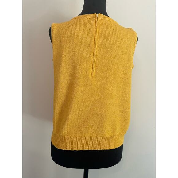 J.S.S knit wear jacket 2 pcs suit Sm yellow black cream button detail classic - Picture 3 of 16